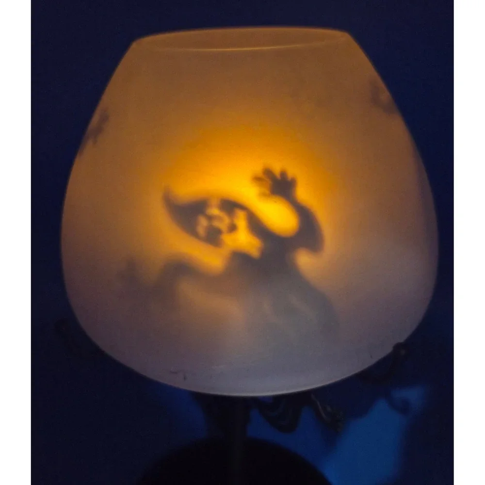 PartyLite Vintage Shadow Dancer Ghost Tealight Lamp Frosted Glass Shade Retrired